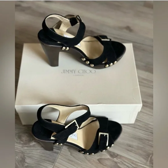 Jimmy Choo Urban Black Suede Women's Platform Sandals. Size 37 (6.5M) - Picture 6 of 16